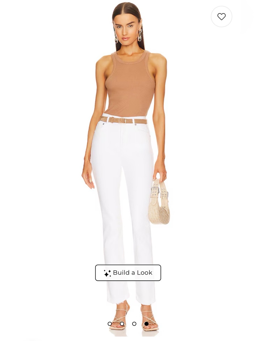 AGOLDE Riley Long High Rise Straight Jeans in Sour Cream